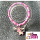 Bracelet : Perles Heishi Rose avec Pendentif Angel